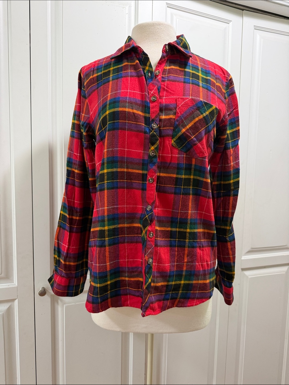 Maurices Red Plaid Button-Down Shirt